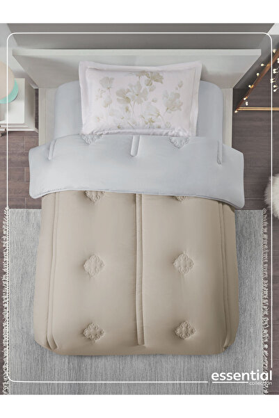 Donetella طقم لحاف من قطعتين - مقاس مفرد 170×230 سم، مصنوع من الألياف الدقيقة، مبطن رقميًا بحشوة 350 جرامًا للمتر المربع