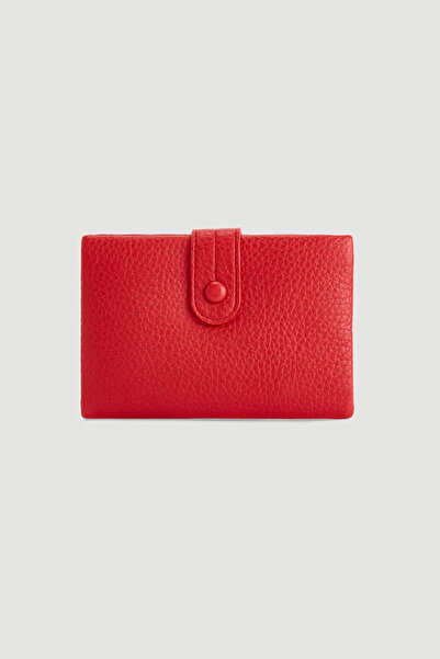 Gusto Button Detailed Mini Wallet - Red