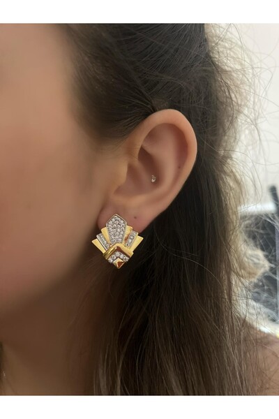 MyladyAccessoriess أقراط الفارس ذات اللون المزدوج (فولاذ)