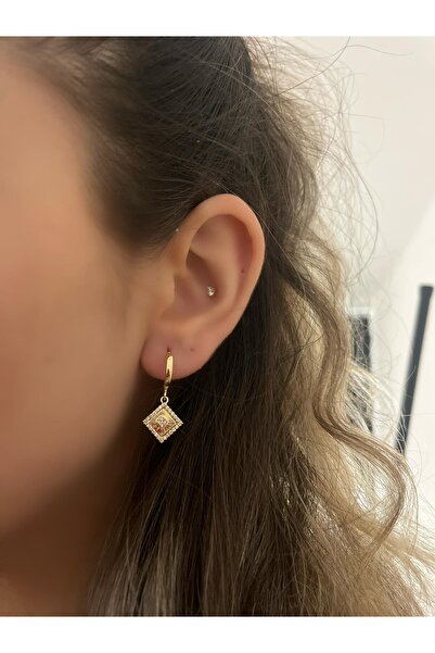 MyladyAccessoriess Zirkon Taş Detay Sallantılı Çelik Küpe