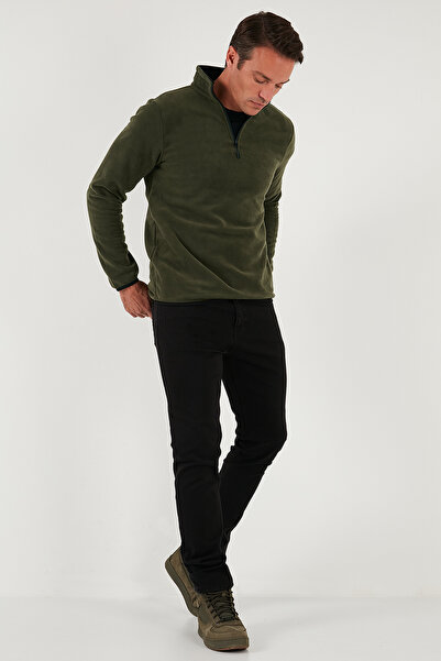 Buratti Slim Fit Half Zipper Mock Neck Cold-Proof Fleece Men's Polar 5906003