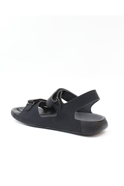 BENTO 66006 Чорні анатомічні чоловічі сандалі на липучках