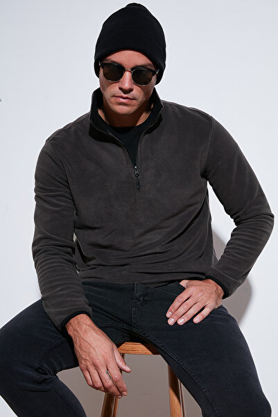 Buratti Slim Fit Half Zipper Mock Neck Cold-Proof Fleece Men's Polar 5906003