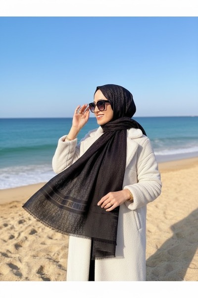 Gogoey D Desenli İpek Kaşmir Çift Taraflı Şal