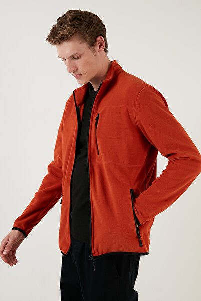 Buratti Slim Fit Fermuarlı Cepli Dik Yaka Soğuk Geçirmez Polar Hırka Erkek HI...