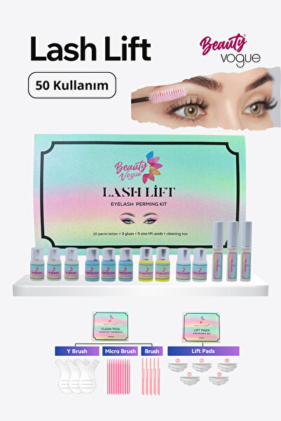 Beauty Vogue 50 Kullanımlık Lash Lift Kit Perması Kirpik-kaş Lifting Seti Tam Profesyonel