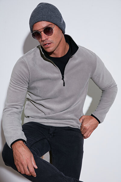 Buratti Slim Fit Half Zipper Mock Neck Cold-Proof Fleece Men's Polar 5906003