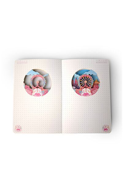 Ecrou Ferris Wheel Themed 3D Stereo Layered Carved Page Notebook Agenda Memo Pad 20.8 X 14 cm 120 Sheets