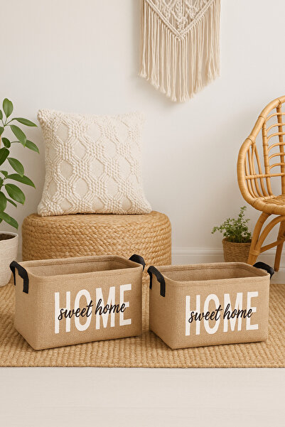 homyjr's Set de 2 Love din iuta, dulap pentru lenjerie de pat, organizator de...