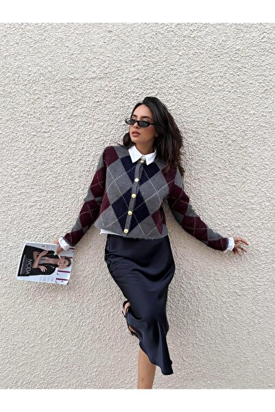 minaaise Баклава Десен Трико Хірка Сірий