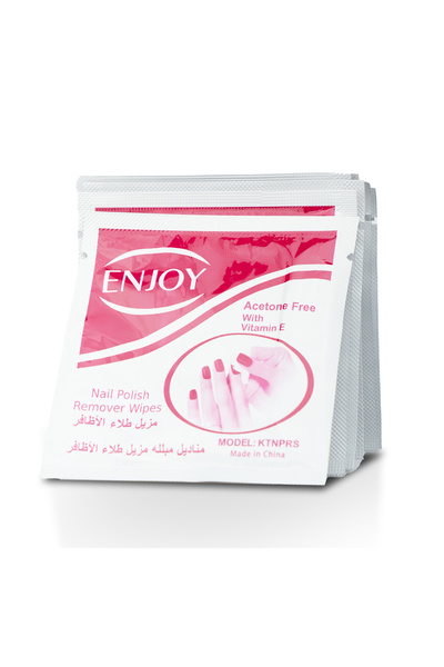 Enjoy Nail Polish Remover Wipes 10 Pcs | Fast Acetone-Based | Travel & Mess-Free Use