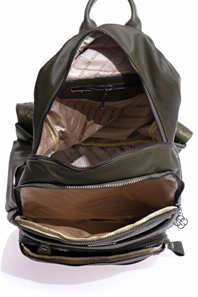 By Hakan Mega-621 Wash Leather Women's Backpack Green