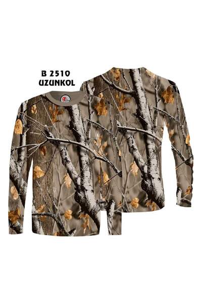 HT Outdoor tricou cu mâneci lungi cu model de copac