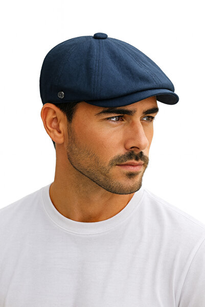 Zeramine 2024 Μπλε Navy Λινό Καπέλο Peaky Blinders Καπέλο βρετανικού στυλ Ελα...