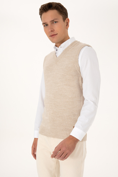 U.S. Polo Assn. Men's Dark Beige Sweater 50318158-Vr088