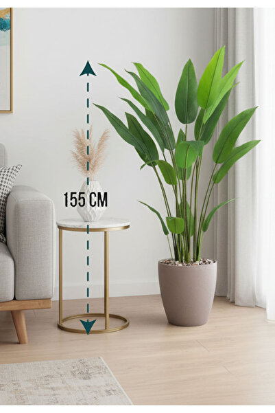 Generic Artificial bird of paradise tree in a cylindrical plastic pot