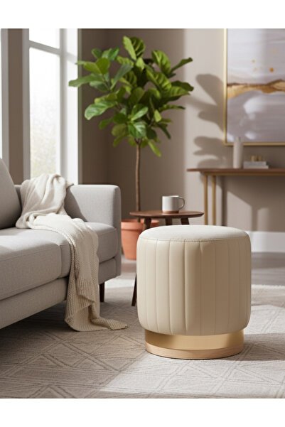 Maisonord Nordica Gold ve Ahşap Detaylı Puf