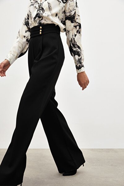 Sateen Λεπτομερές παντελόνι μέσης