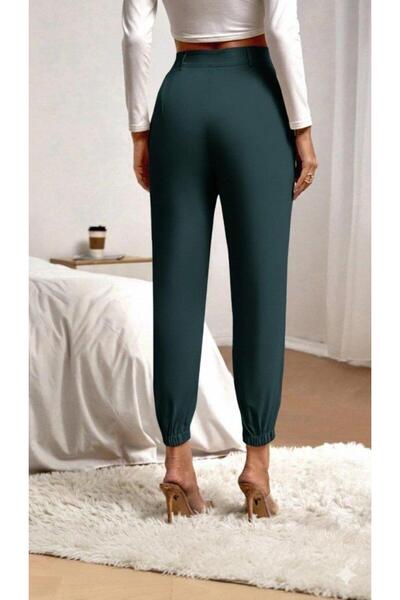 ALPACO Γυναικείο παντελόνι κρεπ εισαγωγής με ψηλόμεσο ελαστικό πόδι με τσέπες