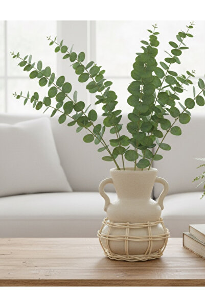 Maisonord Çömlek Doğal Hasır Örgülü Terakota Vazo