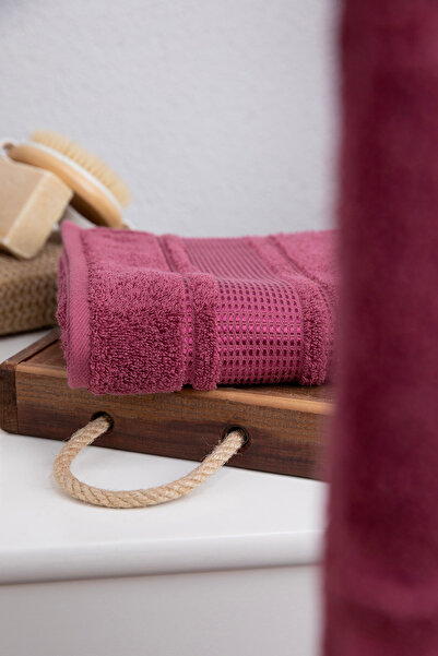 Özdilek منشفة اليد والوجه من كولورست 50x90 - وردي غامق