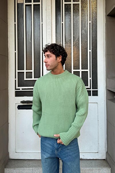 Flaw Wear Fitilli Triko Kazak Yeşil