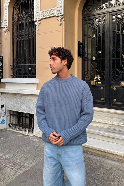 Flaw Wear material reiat Tricotaj Pulover Indigo