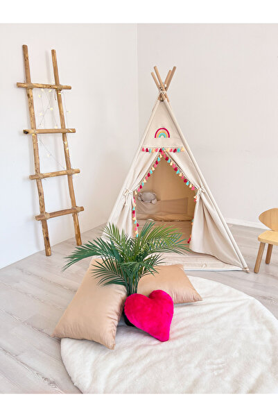 PAMUKA Oyun Çadırı Standart Rainbow & Oyun Halısı