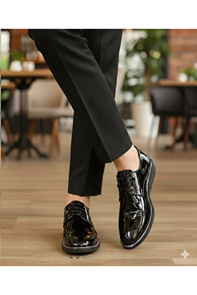 GÜR MODA AYAKKABI Orthopedic Patent Leather Thick Sole Leather Daily Classic ...