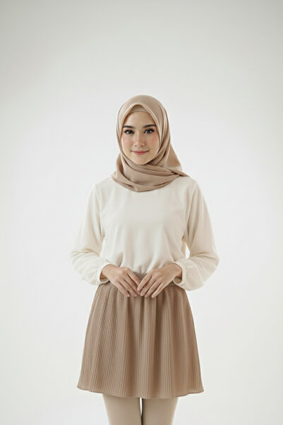 Modabenna Mink Women's Pleated Skirt Innerwear Elastic Waist Mini Lining Pleated Complementary