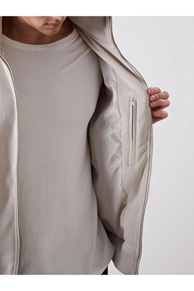 LC Waikiki Ανδρικό παλτό Standard Mold ψηλός λαιμός Suede (W5)