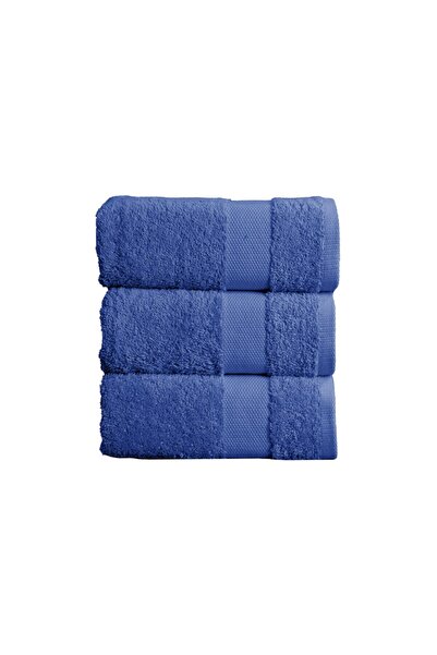 Lucy and Home 100% бавовна з точковим бордюром, синій, набір з 3 рушників, 40x60 см