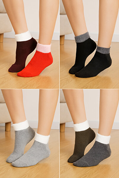 adissa collection 6 Pairs Ultra Soft Bearded Plush Women's Indoor Socks |   Multi-Colored Set |   Washed and Perfumed