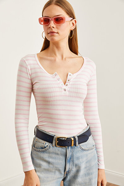 Olalook Pink Ribbed Thick Camisole Blouse - BLZ- 19000588