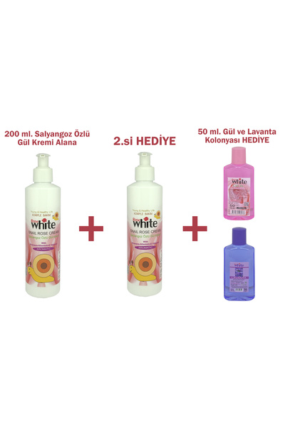ROSE WHİTE HEDİYELİ ÜRÜN!! 200 ml. Salyangoz Özlü Gül Kremi Alan Herkese