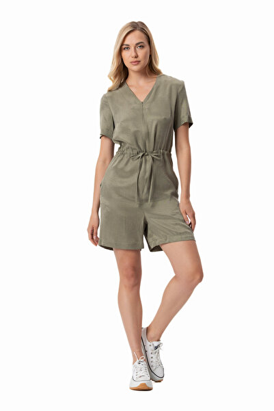 LADYNESS Haki Kemer Detaylı Şort Tulum