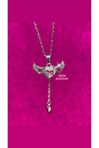 shop SEVGİ MELEĞİ KOLYE GÜMÜŞ RENK ÇELİK PASLANMAZ