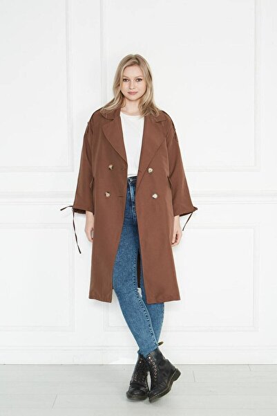 comstar Γυναικεία καμπαρντίνα χωρίς επένδυση με κορδόνι στο μανίκι Oversize Gabardine