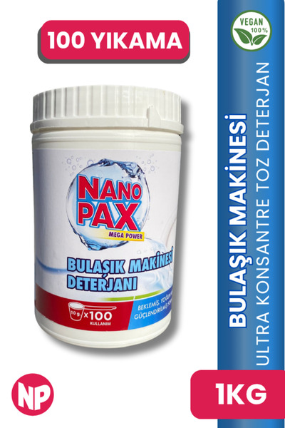 NanoPax BULAŞIK MAKİNESİ PARLATICILI TOZ DETERJAN 1 KG
