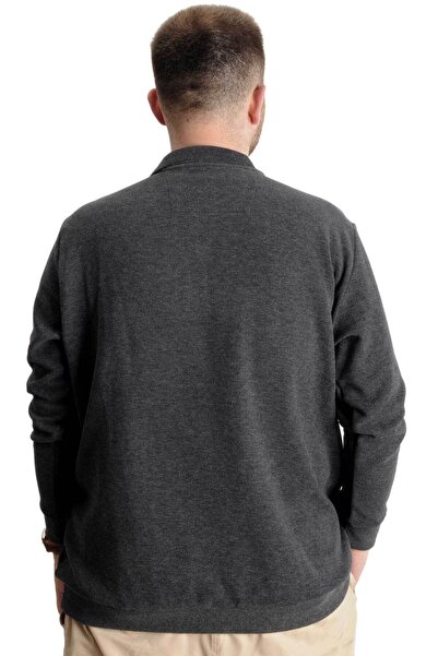 ModeXL Plus Size Men's Sweat Polo Thessaloniki Classic Sport 23444 Antramelange
