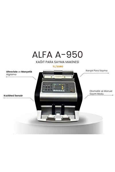 Alfa Para Sayma Makinesi A-950 TL / Euro Kağıt