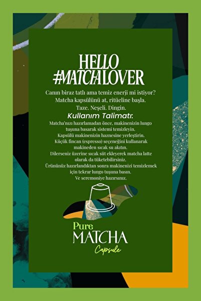 Mim and More Pure Matcha Capsule – Pure Matcha Powder Compatible with Nespresso, Pack of 10