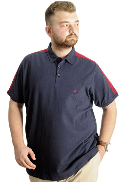 ModeXL Mode Xl Large Size Men's T-shirt Polo Neck Wreath 22320 Navy Blue