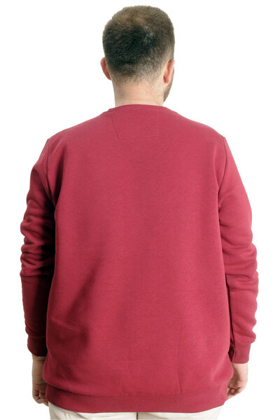 ModeXL Ανδρικό φούτερ Mode XL Large Size Crew Neck Man Official 23528 Claret Red