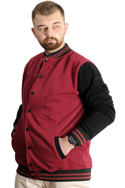 ModeXL Mode XL Large Size Men's College Coat Sports Jacket 23628 Claret Red
