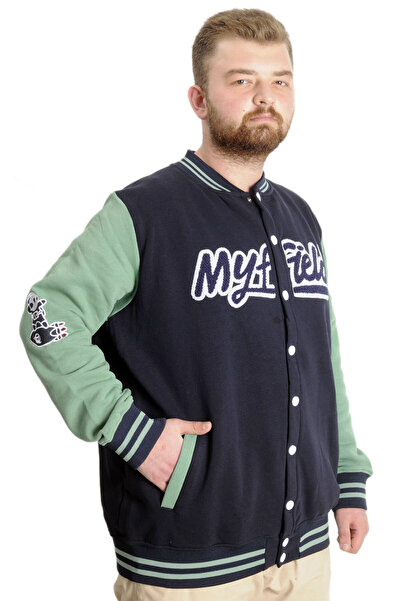 ModeXL Ανδρικό κολεγιακό παλτό Mode XL Plus Size My Field 23626 Σκούρο Μπλε