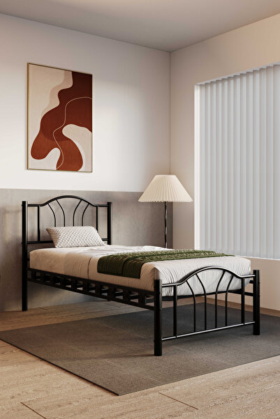 ARGİMO Bella Tek Kişilik Ferforje Metal Karyola Siyah