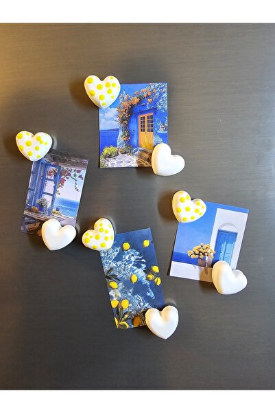 Gamy Crafts Magnet - Buzdolabı Magneti - Buzdolabı Süsü - 8’li Kalpli Magnet ...
