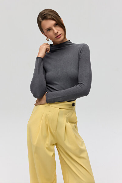 MAI STUDIOS CO. Serina Balıkçı Yaka Antrasit İnce Triko