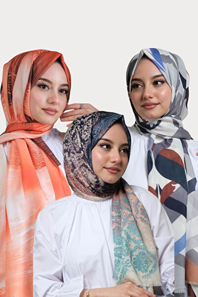 AFVENTE Αφηρημένο, κυματιστό σχέδιο βαμβακερό σάλι Αγοράστε 3 πάρτε 2